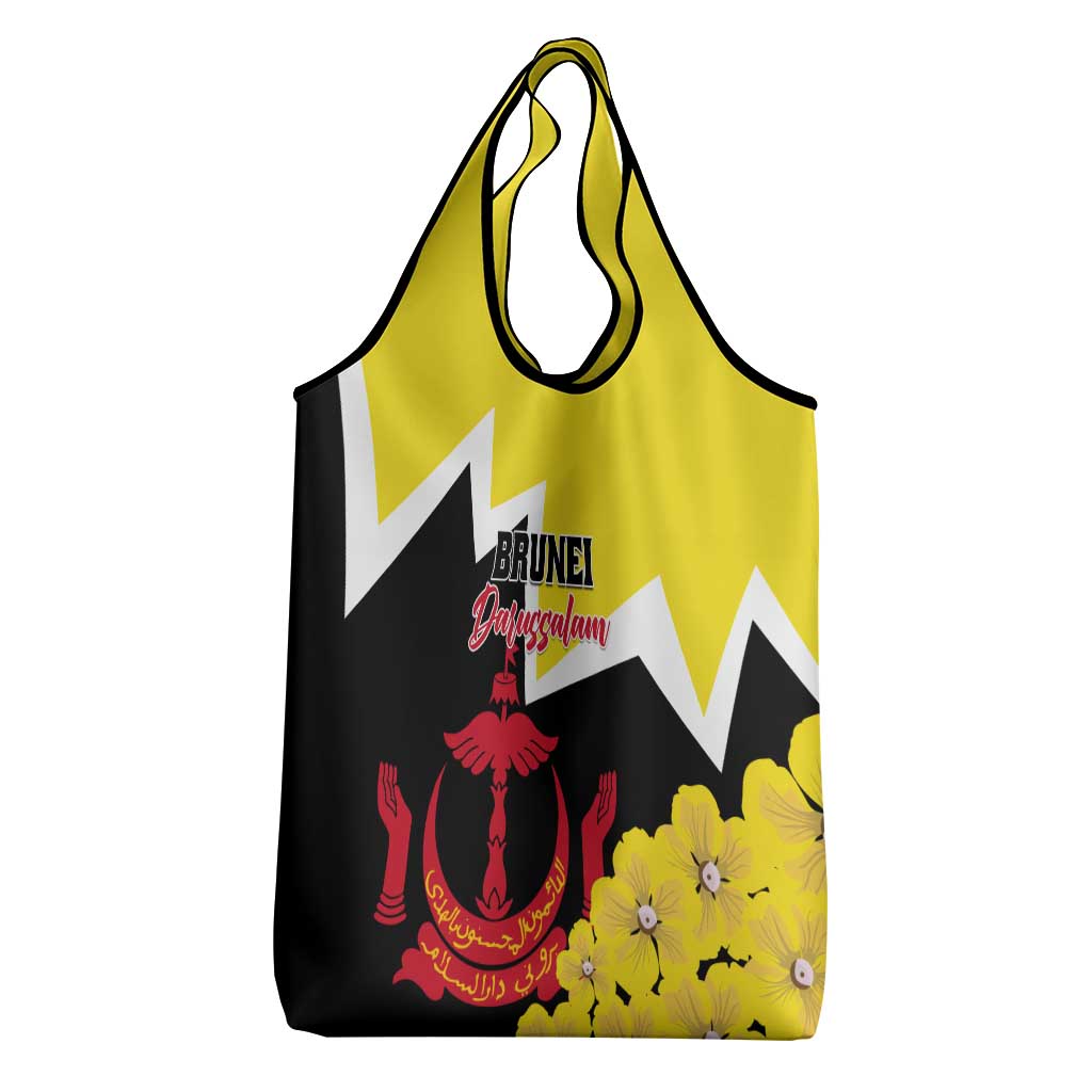 Brunei Darussalam National Day Grocery Bag Coat Of Arms Simpor Flower