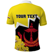Brunei Darussalam National Day Polo Shirt Coat Of Arms Simpor Flower - Wonder Print Shop