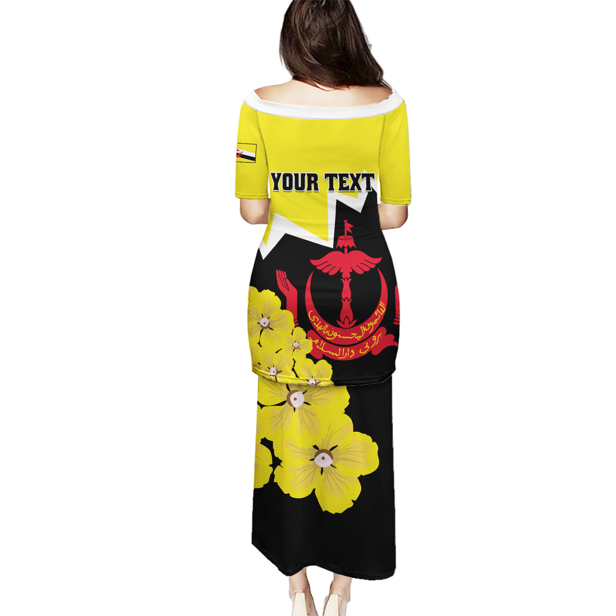 Brunei Darussalam National Day Puletasi Coat Of Arms Simpor Flower - Wonder Print Shop