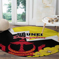 Brunei Darussalam National Day Round Carpet Coat Of Arms Simpor Flower