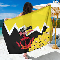 Brunei Darussalam National Day Sarong Coat Of Arms Simpor Flower - Wonder Print Shop
