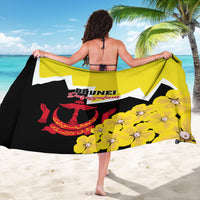 Brunei Darussalam National Day Sarong Coat Of Arms Simpor Flower - Wonder Print Shop