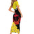 Brunei Darussalam National Day Short Sleeve Bodycon Dress Coat Of Arms Simpor Flower - Wonder Print Shop