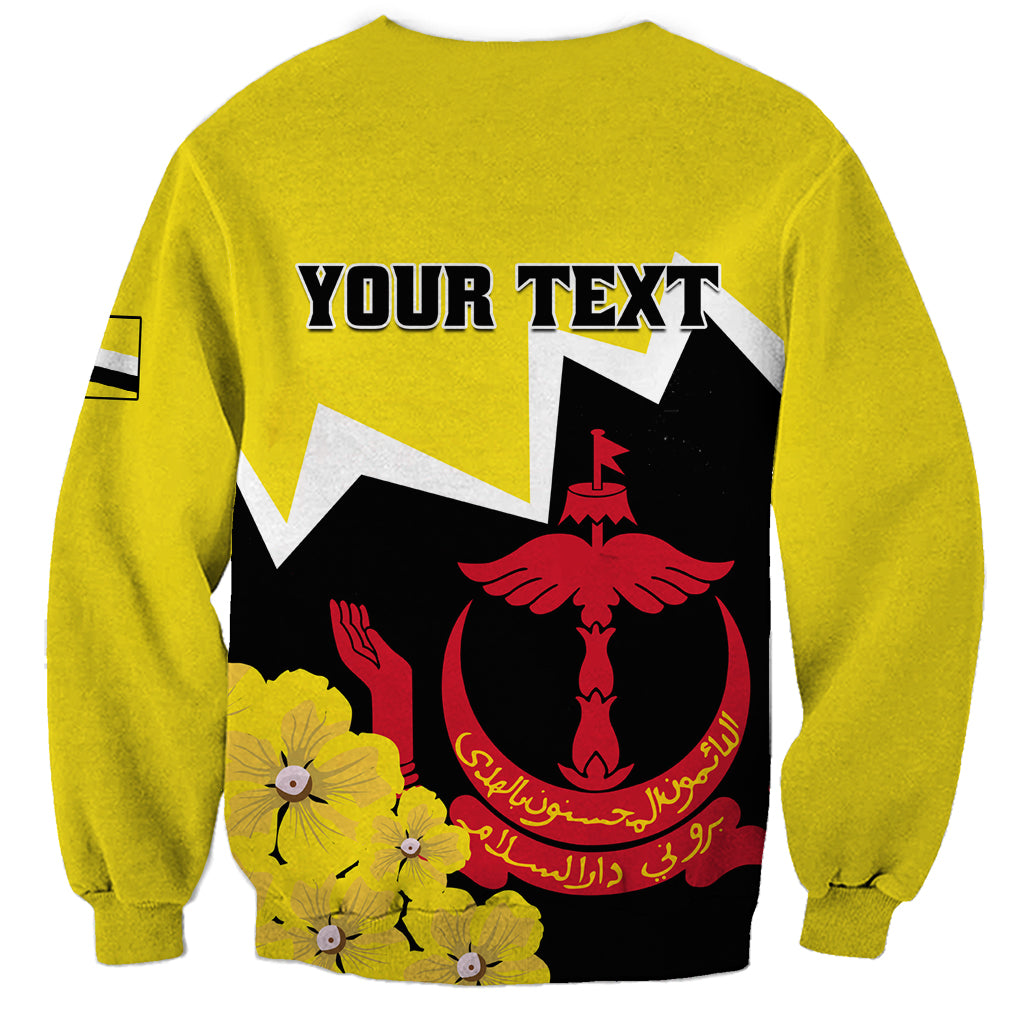 Brunei Darussalam National Day Sweatshirt Coat Of Arms Simpor Flower - Wonder Print Shop