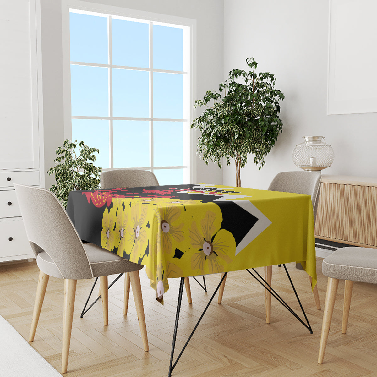 Brunei Darussalam National Day Tablecloth Coat Of Arms Simpor Flower - Wonder Print Shop