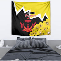Brunei Darussalam National Day Tapestry Coat Of Arms Simpor Flower - Wonder Print Shop
