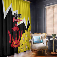 Brunei Darussalam National Day Window Curtain Coat Of Arms Simpor Flower - Wonder Print Shop