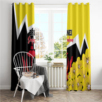 Brunei Darussalam National Day Window Curtain Coat Of Arms Simpor Flower - Wonder Print Shop