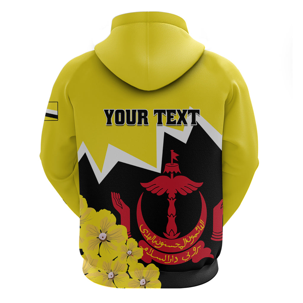 Brunei Darussalam National Day Zip Hoodie Coat Of Arms Simpor Flower - Wonder Print Shop
