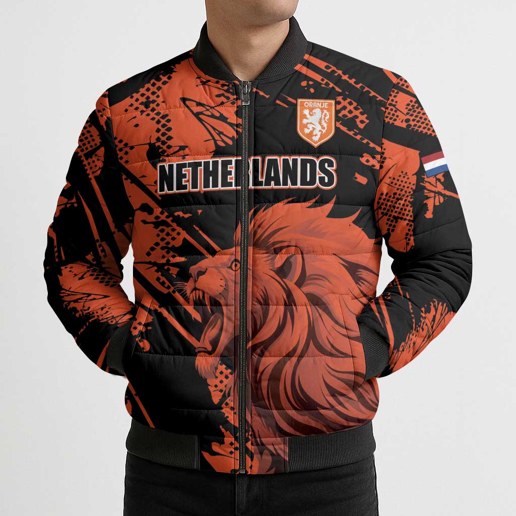 Custom Nederlands 2026 World Football Bomber Puffer Jacket Hup Holland Hup Lions - Wonder Print Shop
