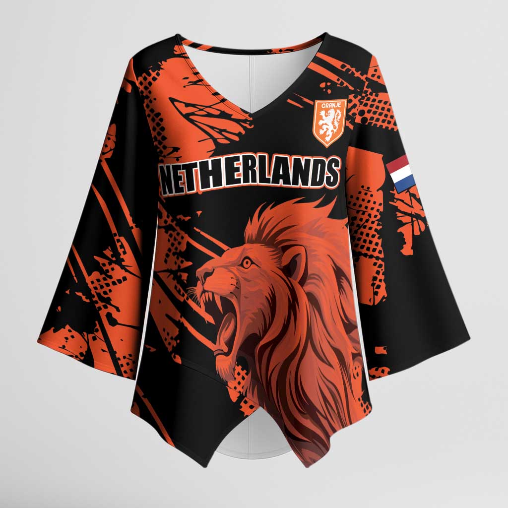 Custom Nederlands 2026 World Football Kimono Sleeve Blouse Hup Holland Hup Lions - Wonder Print Shop