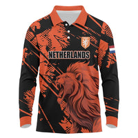 Custom Nederlands 2026 World Football Long Sleeve Polo Shirt Hup Holland Hup Lions - Wonder Print Shop