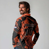 Custom Nederlands 2026 World Football Long Sleeve Polo Shirt Hup Holland Hup Lions - Wonder Print Shop