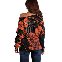 Custom Nederlands 2026 World Football Off Shoulder Sweater Hup Holland Hup Lions - Wonder Print Shop