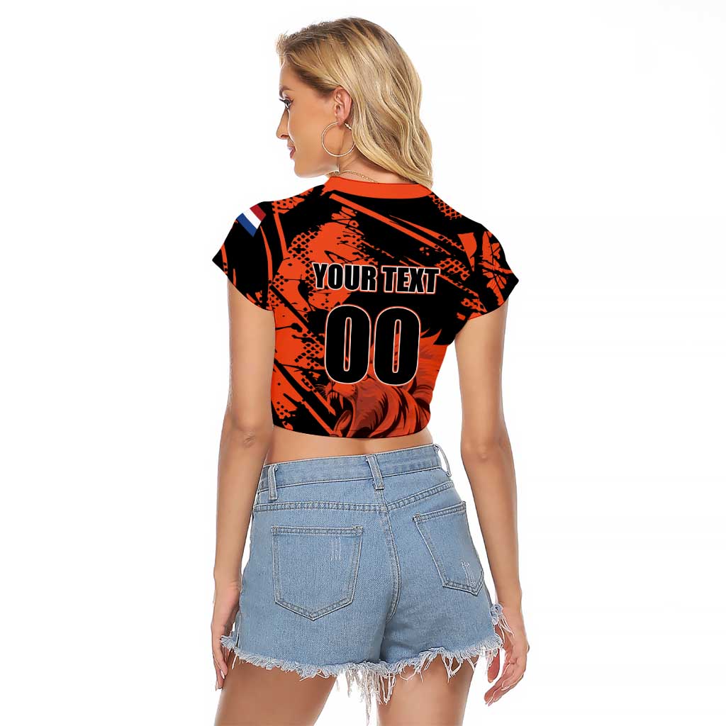 Custom Nederlands 2026 World Football Raglan Cropped T Shirt Hup Holland Hup Lions - Wonder Print Shop