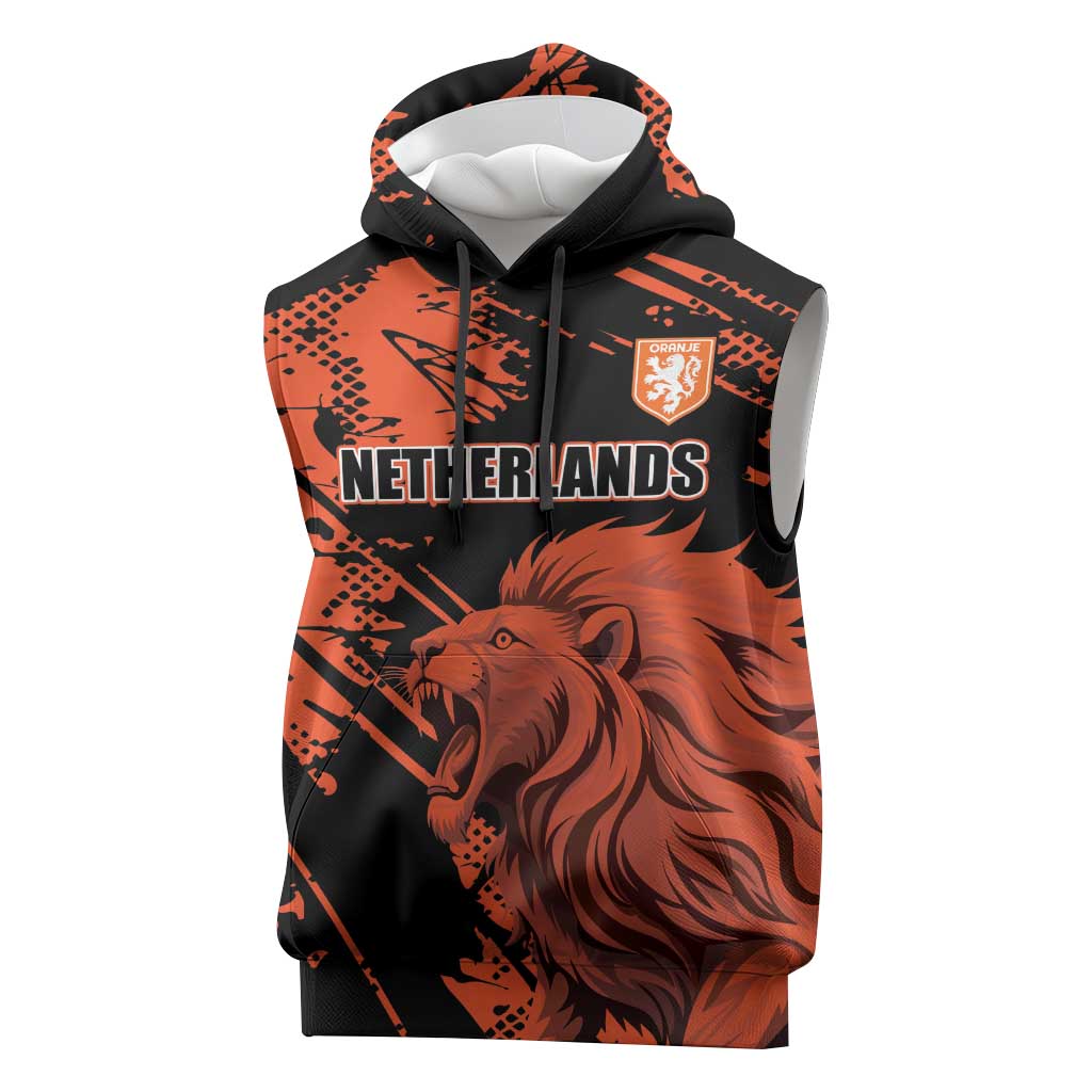 Custom Nederlands 2026 World Football Sleeveless Hoodie Hup Holland Hup Lions - Wonder Print Shop