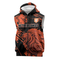 Custom Nederlands 2026 World Football Sleeveless Zip Hoodie Hup Holland Hup Lions - Wonder Print Shop