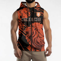 Custom Nederlands 2026 World Football Sleeveless Zip Hoodie Hup Holland Hup Lions - Wonder Print Shop