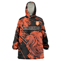 Custom Nederlands 2026 World Football Wearable Blanket Hoodie Hup Holland Hup Lions - Wonder Print Shop