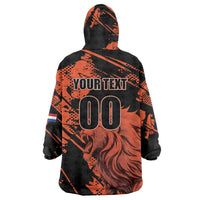 Custom Nederlands 2026 World Football Wearable Blanket Hoodie Hup Holland Hup Lions - Wonder Print Shop