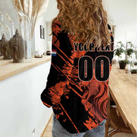 Custom Nederlands 2026 World Football Women Casual Shirt Hup Holland Hup Lions - Wonder Print Shop
