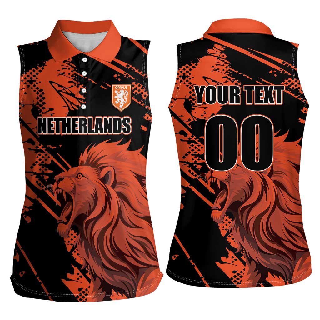 Custom Nederlands 2026 World Football Women Sleeveless Polo Shirt Hup Holland Hup Lions - Wonder Print Shop