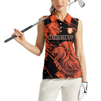 Custom Nederlands 2026 World Football Women Sleeveless Polo Shirt Hup Holland Hup Lions - Wonder Print Shop