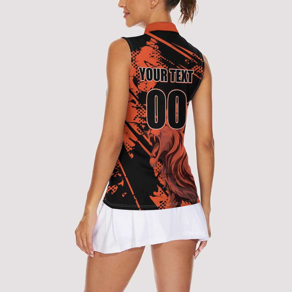 Custom Nederlands 2026 World Football Women Sleeveless Polo Shirt Hup Holland Hup Lions - Wonder Print Shop