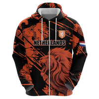 Custom Nederlands 2026 World Football Zip Hoodie Hup Holland Hup Lions - Wonder Print Shop