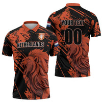 Custom Nederlands 2026 World Football Zipper Polo Shirt Hup Holland Hup Lions - Wonder Print Shop