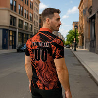 Custom Nederlands 2026 World Football Zipper Polo Shirt Hup Holland Hup Lions - Wonder Print Shop