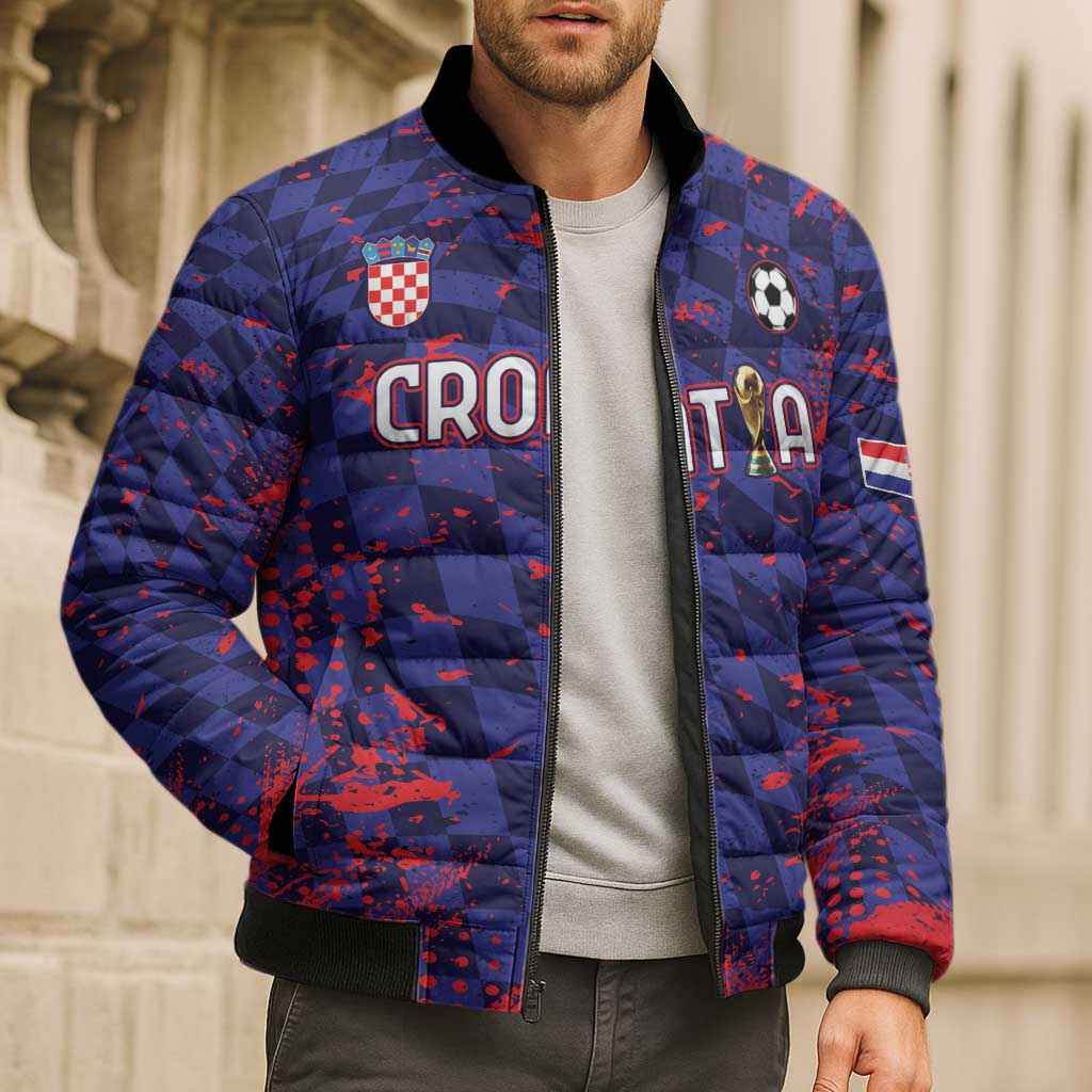 Custom Croatia 2026 World Football Bomber Puffer Jacket Hrvatska Vatreni - Wonder Print Shop