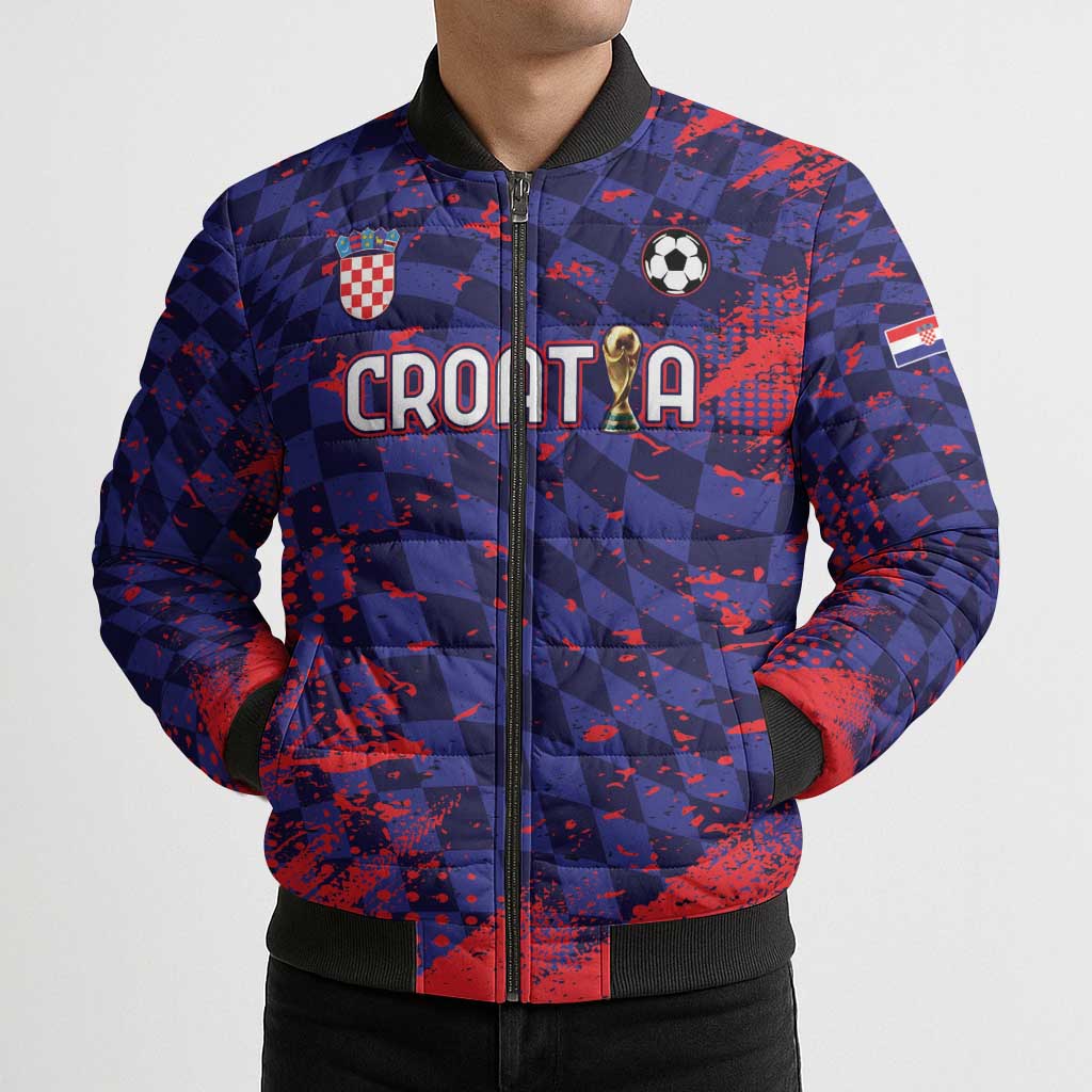 Custom Croatia 2026 World Football Bomber Puffer Jacket Hrvatska Vatreni - Wonder Print Shop