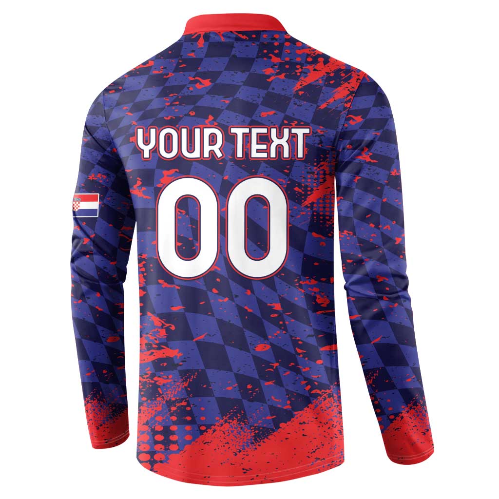 Custom Croatia 2026 World Football Button Sweatshirt Hrvatska Vatreni - Wonder Print Shop