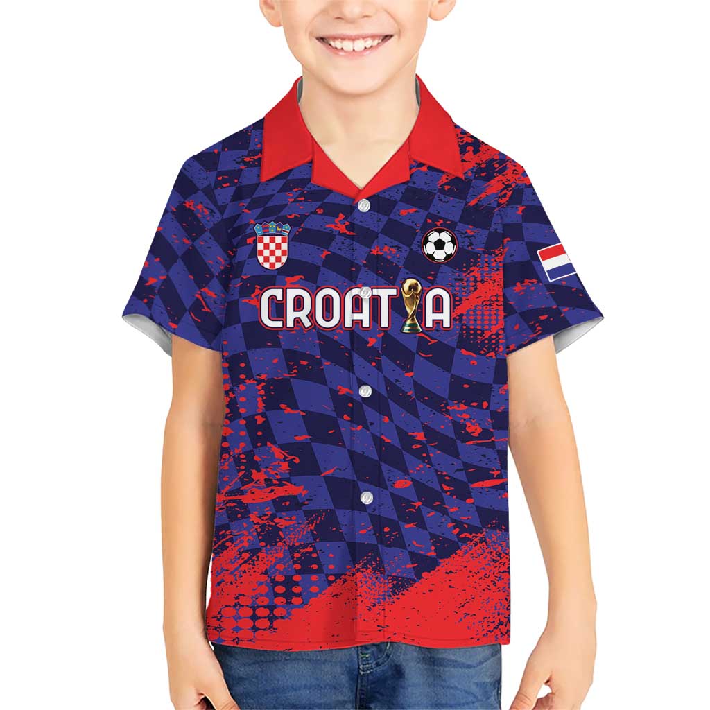 Custom Croatia 2026 World Football Kid Hawaiian Shirt Hrvatska Vatreni - Wonder Print Shop