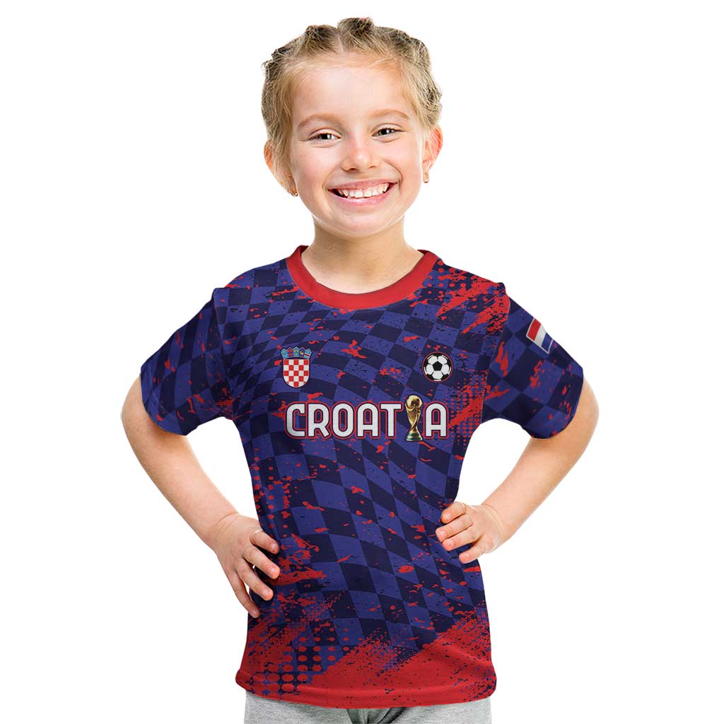 Custom Croatia 2026 World Football Kid T Shirt Hrvatska Vatreni - Wonder Print Shop