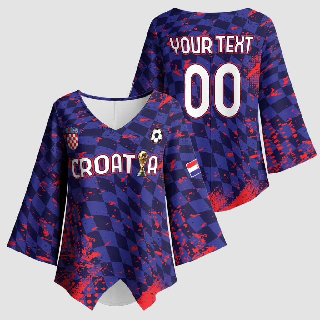 Custom Croatia 2026 World Football Kimono Sleeve Blouse Hrvatska Vatreni - Wonder Print Shop