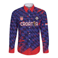 Custom Croatia 2026 World Football Long Sleeve Button Shirt Hrvatska Vatreni - Wonder Print Shop