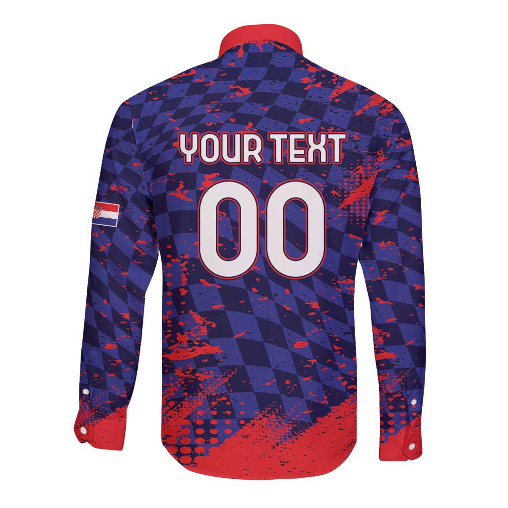 Custom Croatia 2026 World Football Long Sleeve Button Shirt Hrvatska Vatreni - Wonder Print Shop