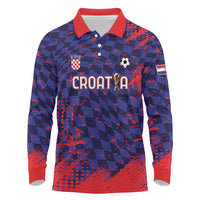 Custom Croatia 2026 World Football Long Sleeve Polo Shirt Hrvatska Vatreni - Wonder Print Shop