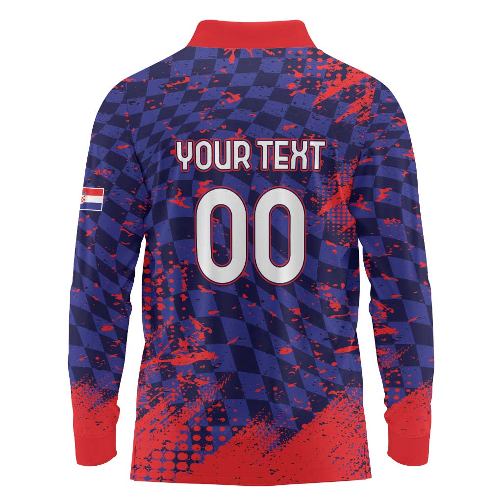 Custom Croatia 2026 World Football Long Sleeve Polo Shirt Hrvatska Vatreni - Wonder Print Shop