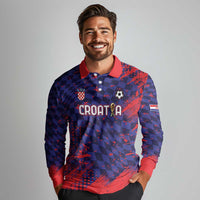 Custom Croatia 2026 World Football Long Sleeve Polo Shirt Hrvatska Vatreni - Wonder Print Shop