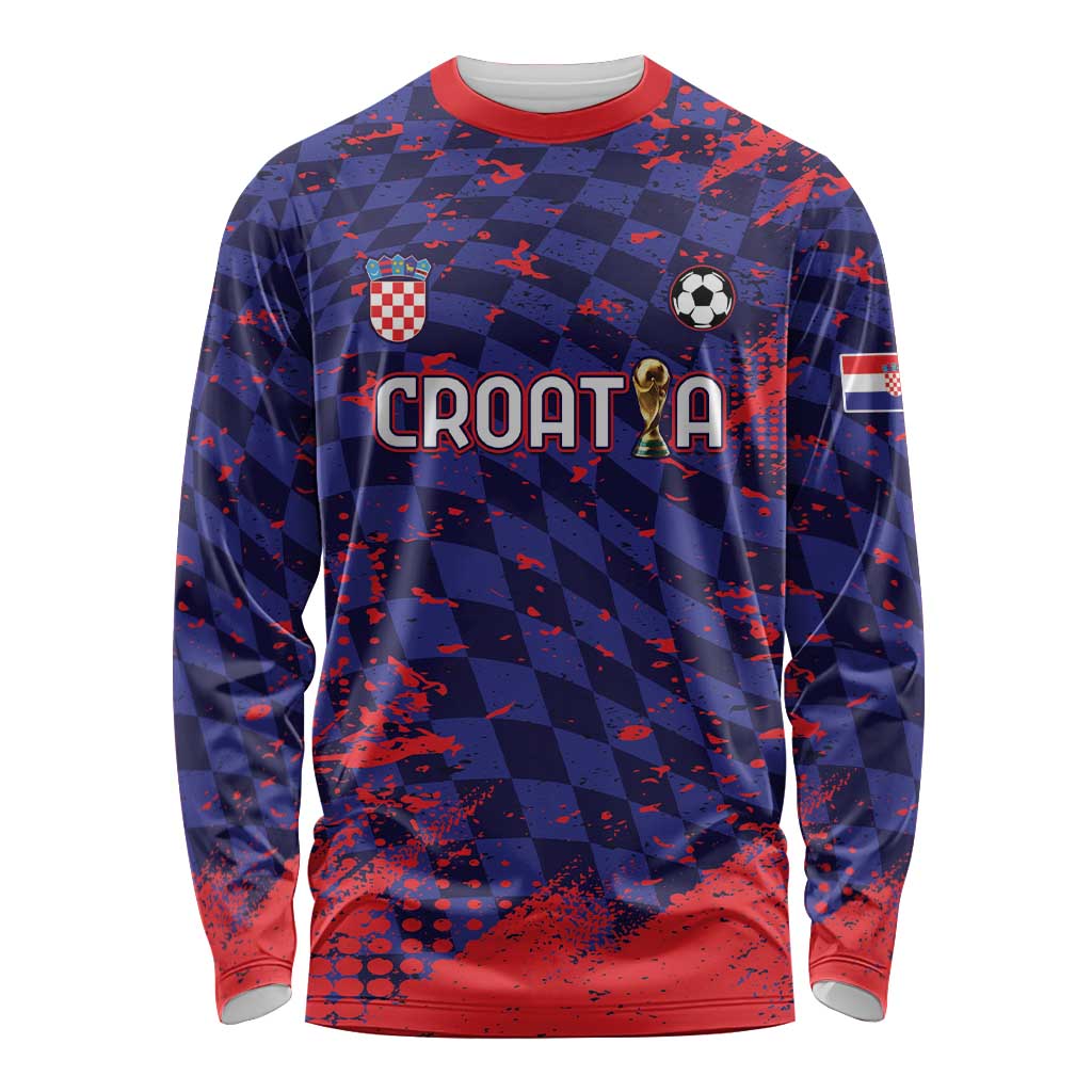 Custom Croatia 2026 World Football Long Sleeve Shirt Hrvatska Vatreni - Wonder Print Shop