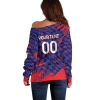 Custom Croatia 2026 World Football Off Shoulder Sweater Hrvatska Vatreni - Wonder Print Shop