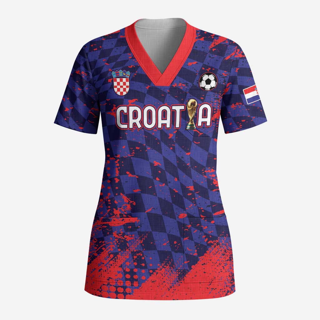 Custom Croatia 2026 World Football Scrub Top Hrvatska Vatreni - Wonder Print Shop