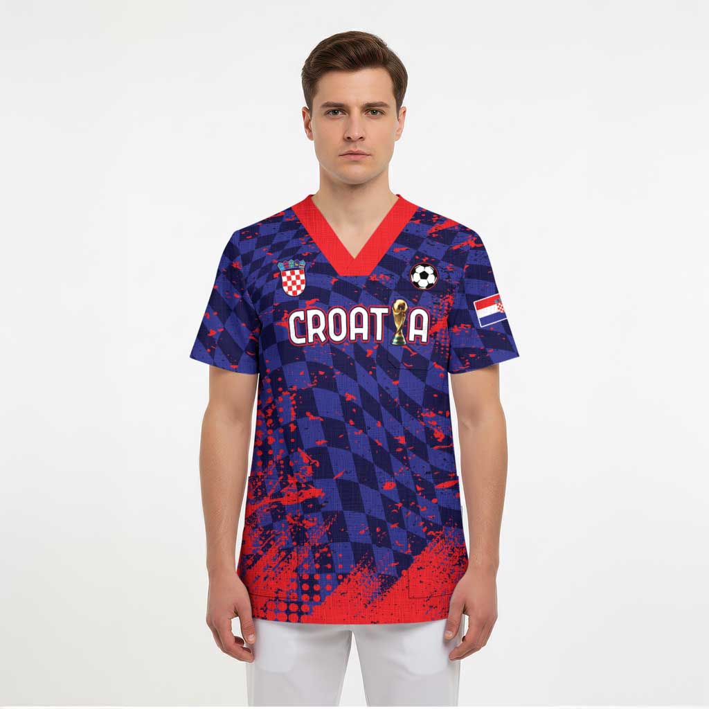 Custom Croatia 2026 World Football Scrub Top Hrvatska Vatreni - Wonder Print Shop