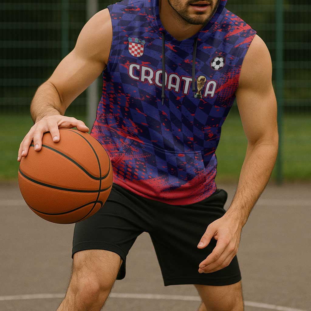 Custom Croatia 2026 World Football Sleeveless Hoodie Hrvatska Vatreni - Wonder Print Shop