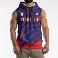 Custom Croatia 2026 World Football Sleeveless Zip Hoodie Hrvatska Vatreni - Wonder Print Shop