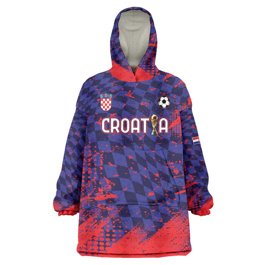Custom Croatia 2026 World Football Wearable Blanket Hoodie Hrvatska Vatreni - Wonder Print Shop