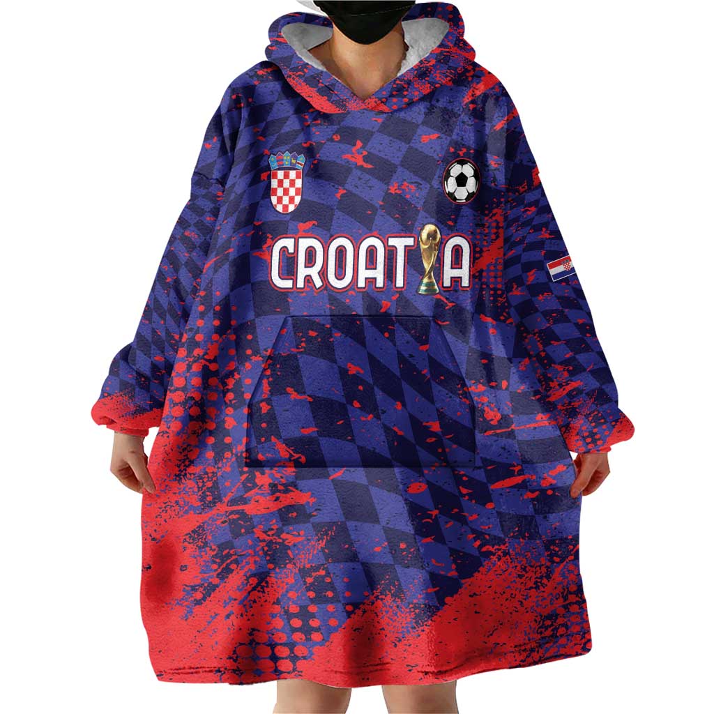 Custom Croatia 2026 World Football Wearable Blanket Hoodie Hrvatska Vatreni - Wonder Print Shop